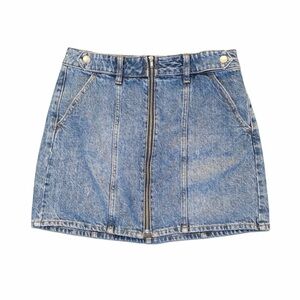 PACSUN Blue Denim Zip-Front Mini Skirt
